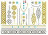 Assorted Aqua and Gold Temp Tattoos