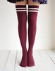 Knit Striped Thigh High Socks